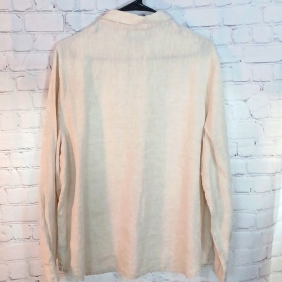 KIM Rodgers Womans Cream 100% Linen Buttoned Down Shirt XLP - Picture 6 of 8